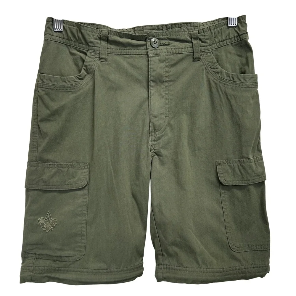 Boy Scouts of America Youth Switchback Cargo Shorts ONLY Olive Green SZ 16 READ